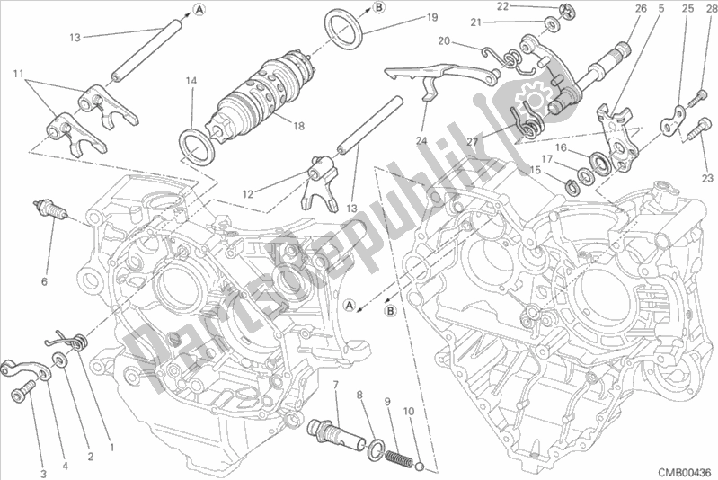 All parts for the Shift Cam - Fork of the Ducati Monster 1200 S Stripes 2016